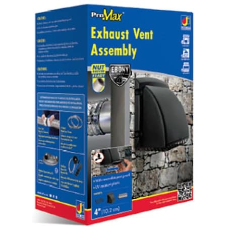 Dundas Jafine Dundas Jafine BPMH4BLKZW6 4 in. ProMax Dryer Vent; Black BPMH4BLKZW6